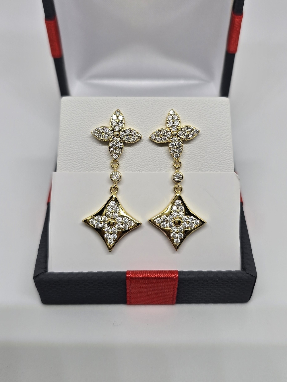 Gold Crystal Drop Earrings - Elegant Women’s Jewelry-nwot